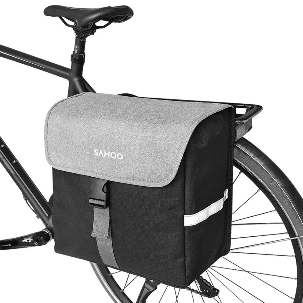 Grey & Black Pannier Double Bag 40L